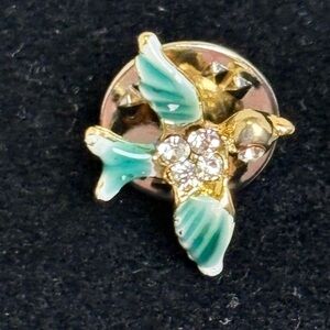 Vintage Bluebird of Happiness Tiny Tack Lapel Hat Pin